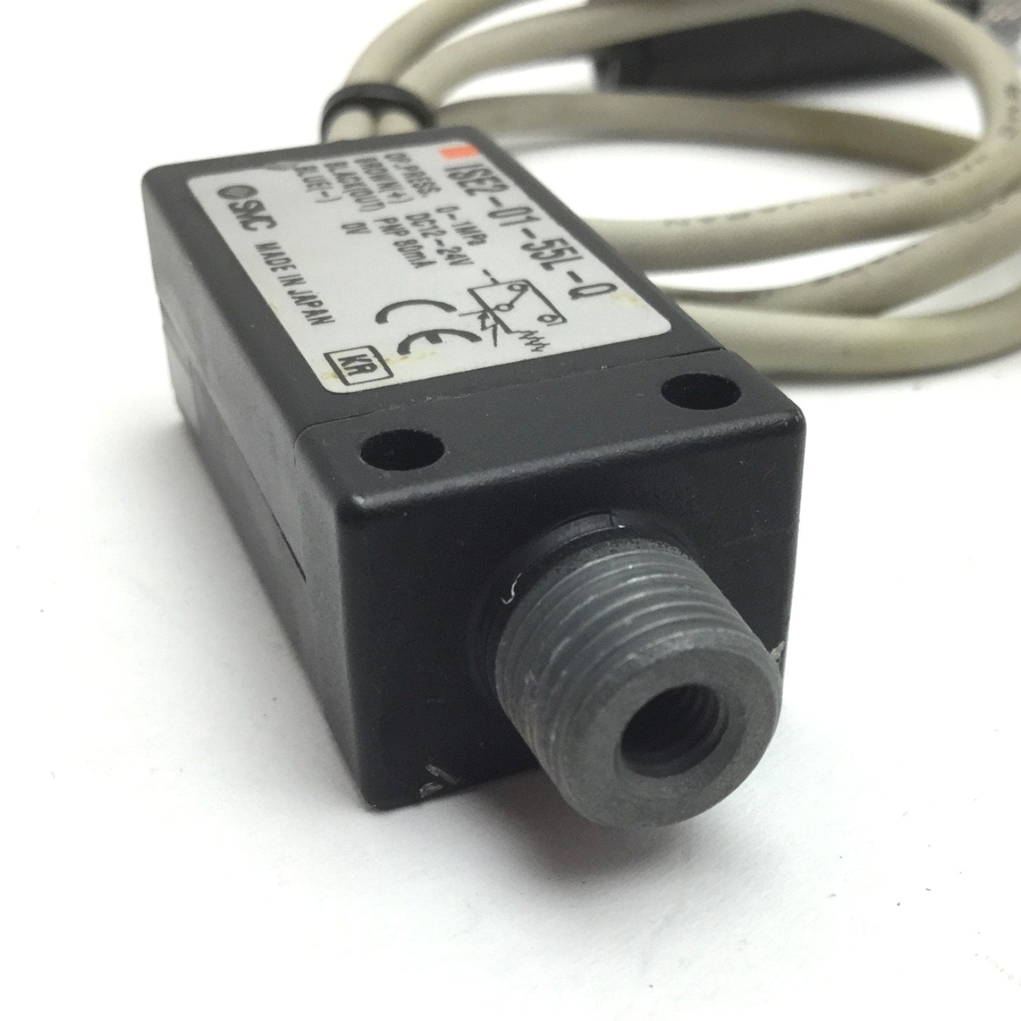 Used SMC ISE2-01-55L-Q Pressure Switch, Pressure Range: 0-1.0MPa 0-145psi, 1/8" NPT