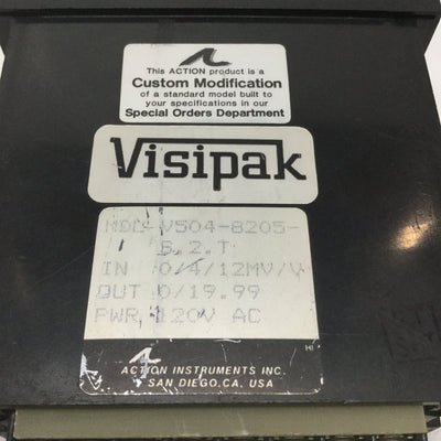 Used VisiPak V504-8205 Strain Gauge Indicator Display 0/4/12mV/V Input, 0-19.99 Out