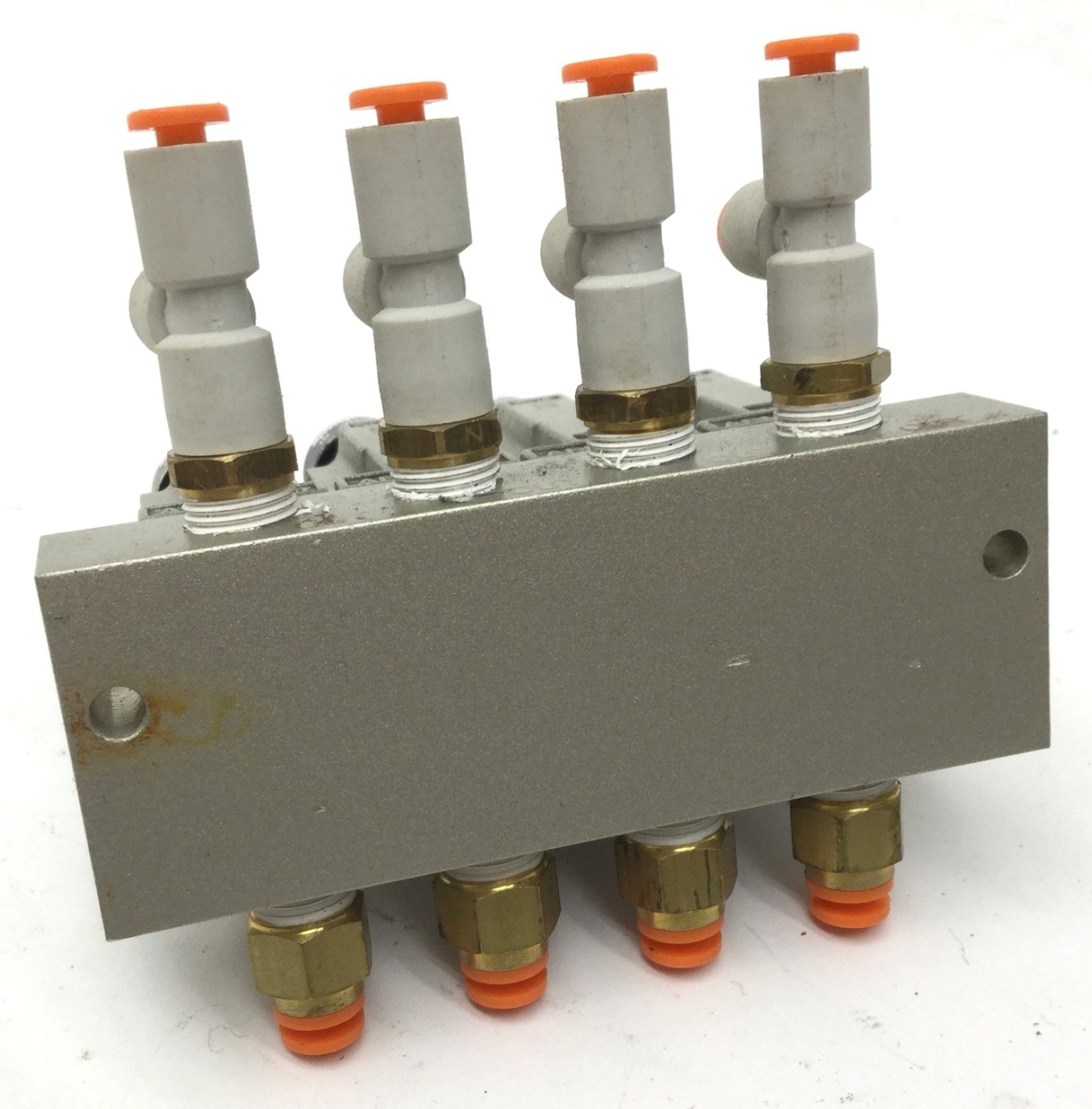 Used Bank of 4 SMC ARM1000 Manifold Regulators With Gauges, Max: 0.8MPa (116psi)