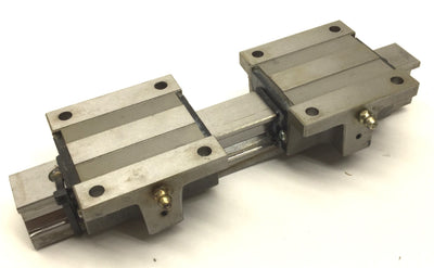 Used 220mm Linear Rail w/ 2x 70 x 70mm Stage Ball Bearing Slides, 50 x 50mm Mounting
