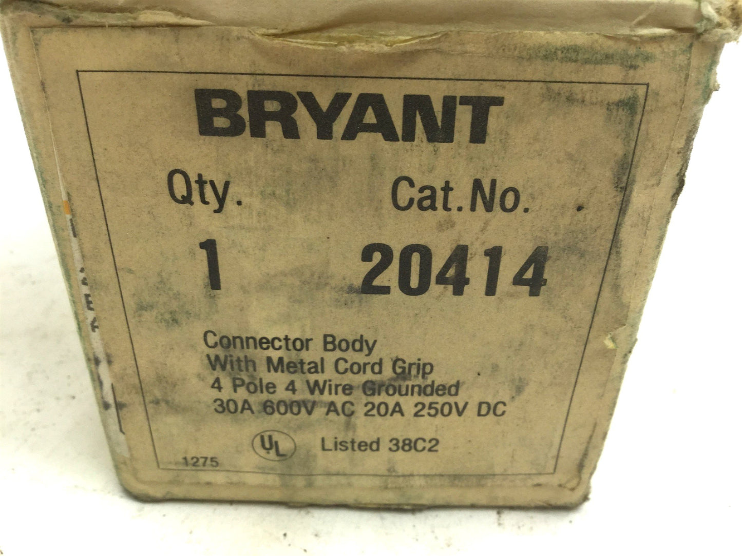 New Bryant 20414 Power Lock Armored Locking Non-Nema 20A 250VDC 30A 600VAC