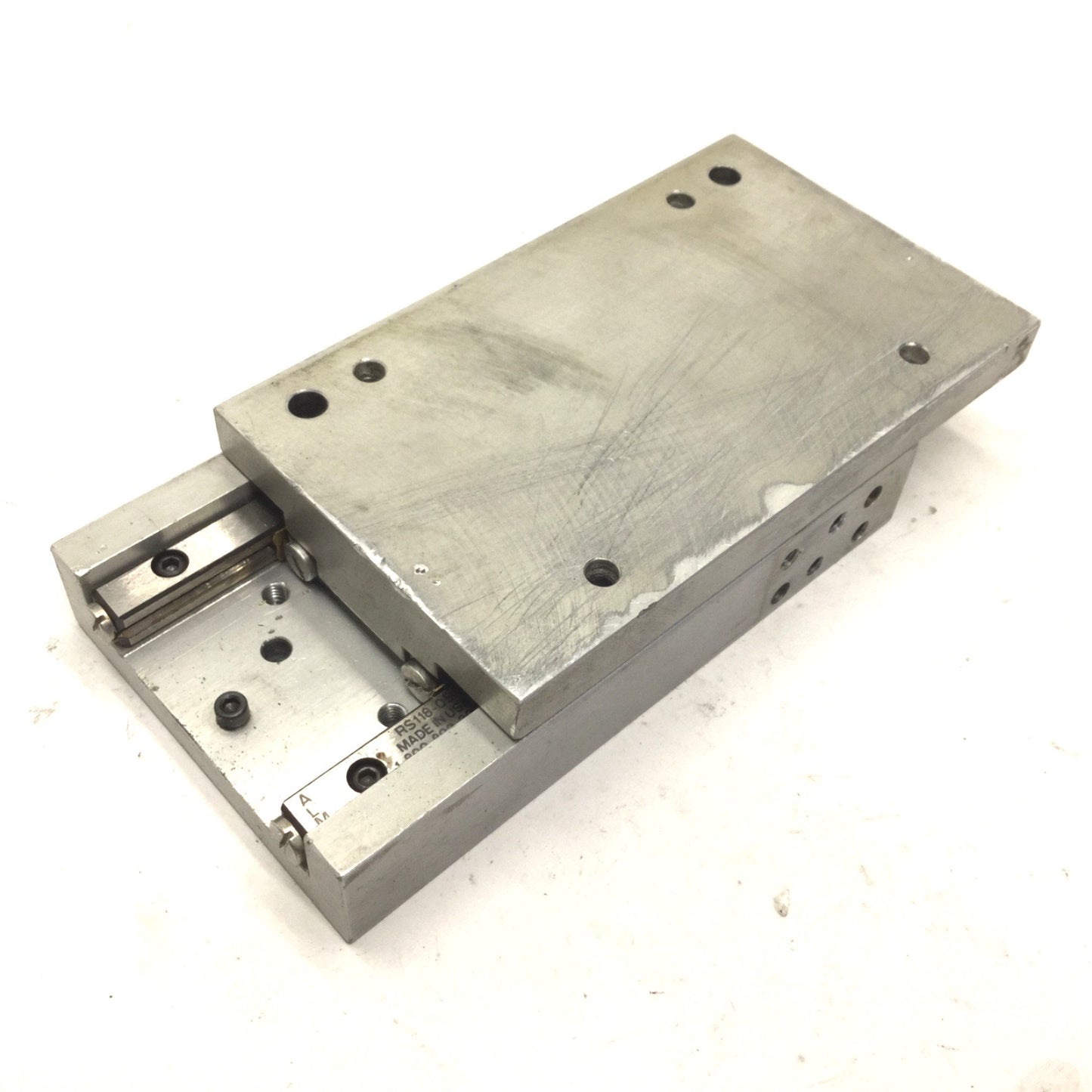 Used Alm 5" x 3" Stage, Travel: 2.5", On 2 x RS118-05 Cross-Roller Linear Rail