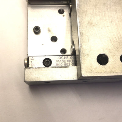 Used Alm 5" x 3" Stage, Travel: 2.5", On 2 x RS118-05 Cross-Roller Linear Rail