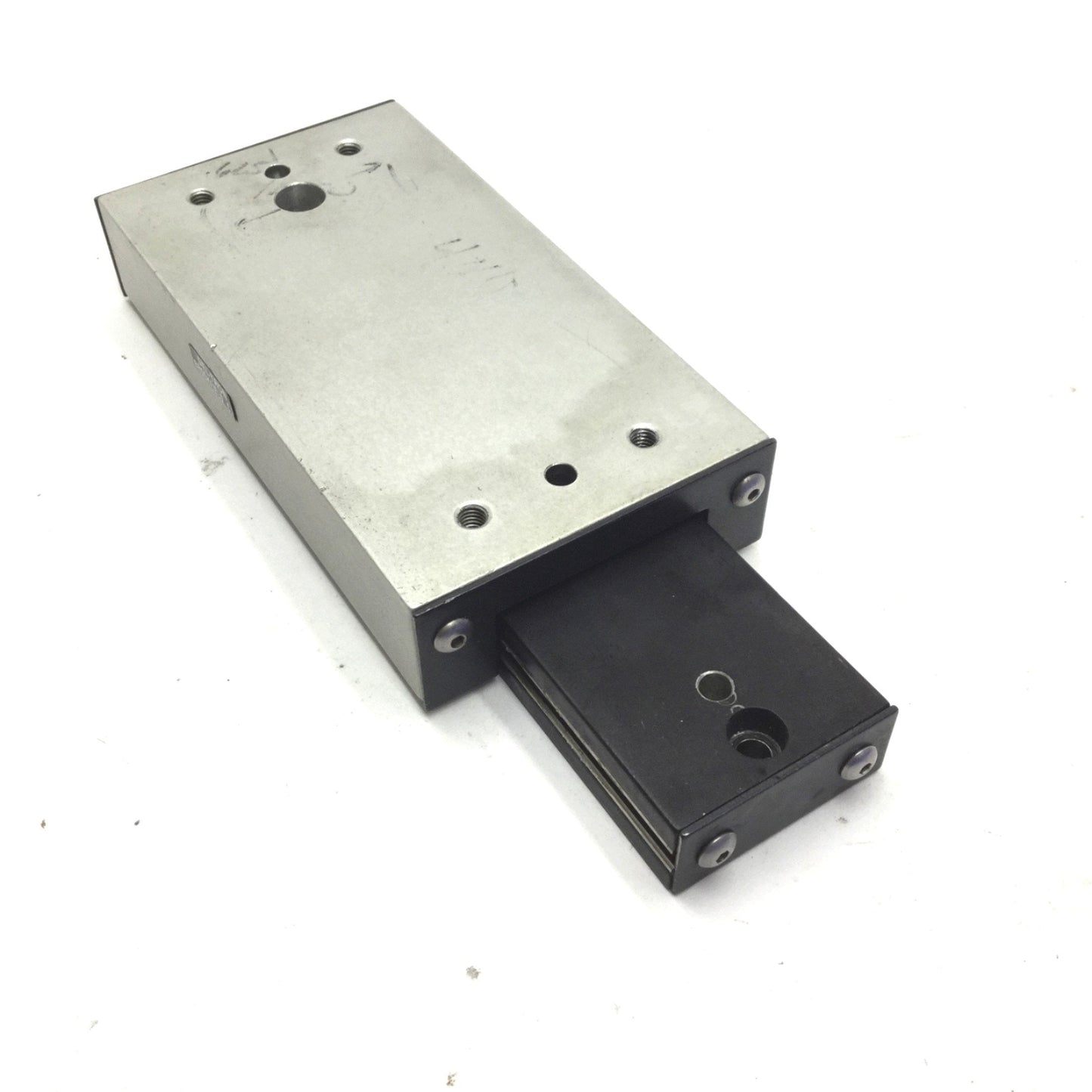 Used Deltron 5" x 2-5/8" Ball Bearing Stage Travel: 3.5", Width: 2-5/8", Length: 5"