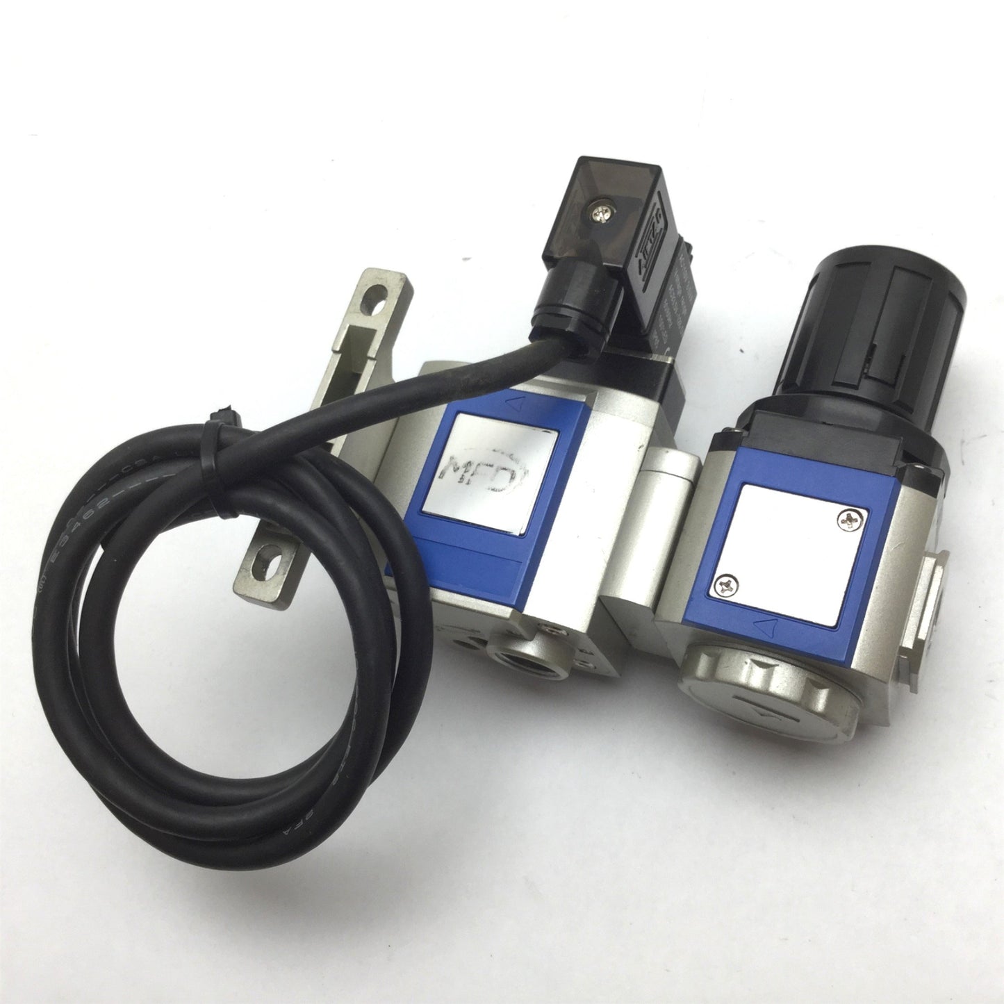Used Bimba MGR300-08 Regulator with MGV300-08 Soft-Start Dump Valve, 1/4" NPT, 110VAC