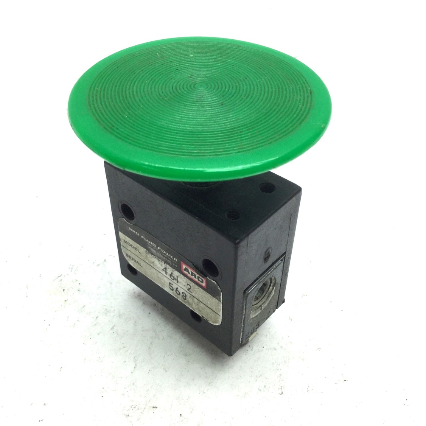 Used Aro 46I 2 Palm Push Button 2-Position 3-Way, Hose Port Diameter: 0.17"