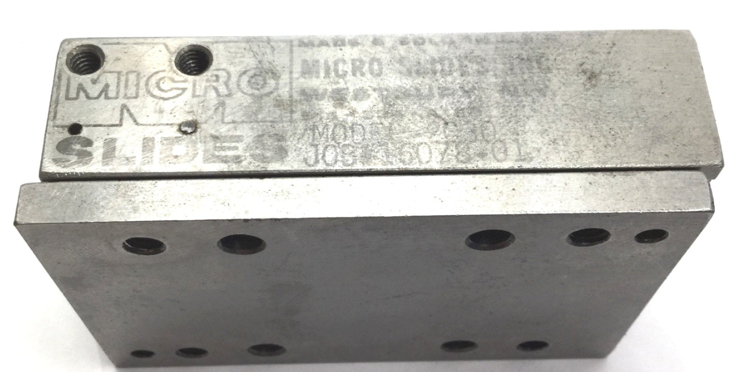 Used Micro Slide Inc 2030 Ball Bearing Slide Stage Travel: 2", Length: 3", Width: 2"