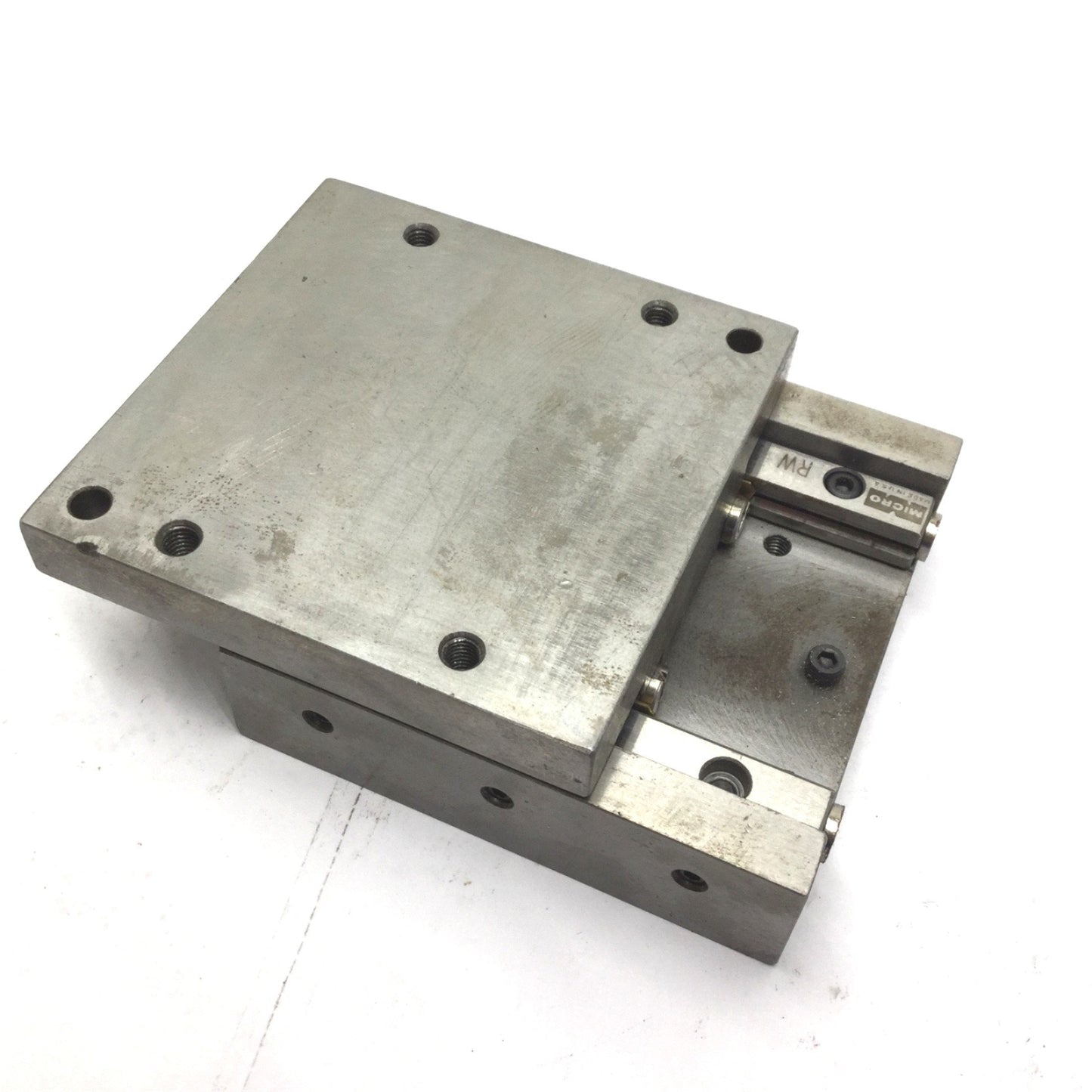 Used Micro Slide Inc 3x3 Ball Bearing Slide Stage Travel: 2", Length: 3", Width: 3"