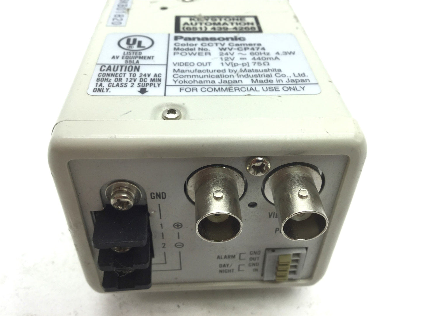 Used Panasonic WV-CP474 Digital Color CCTV Camera 120VAC 4.3W, Output Video: 1Vp-p