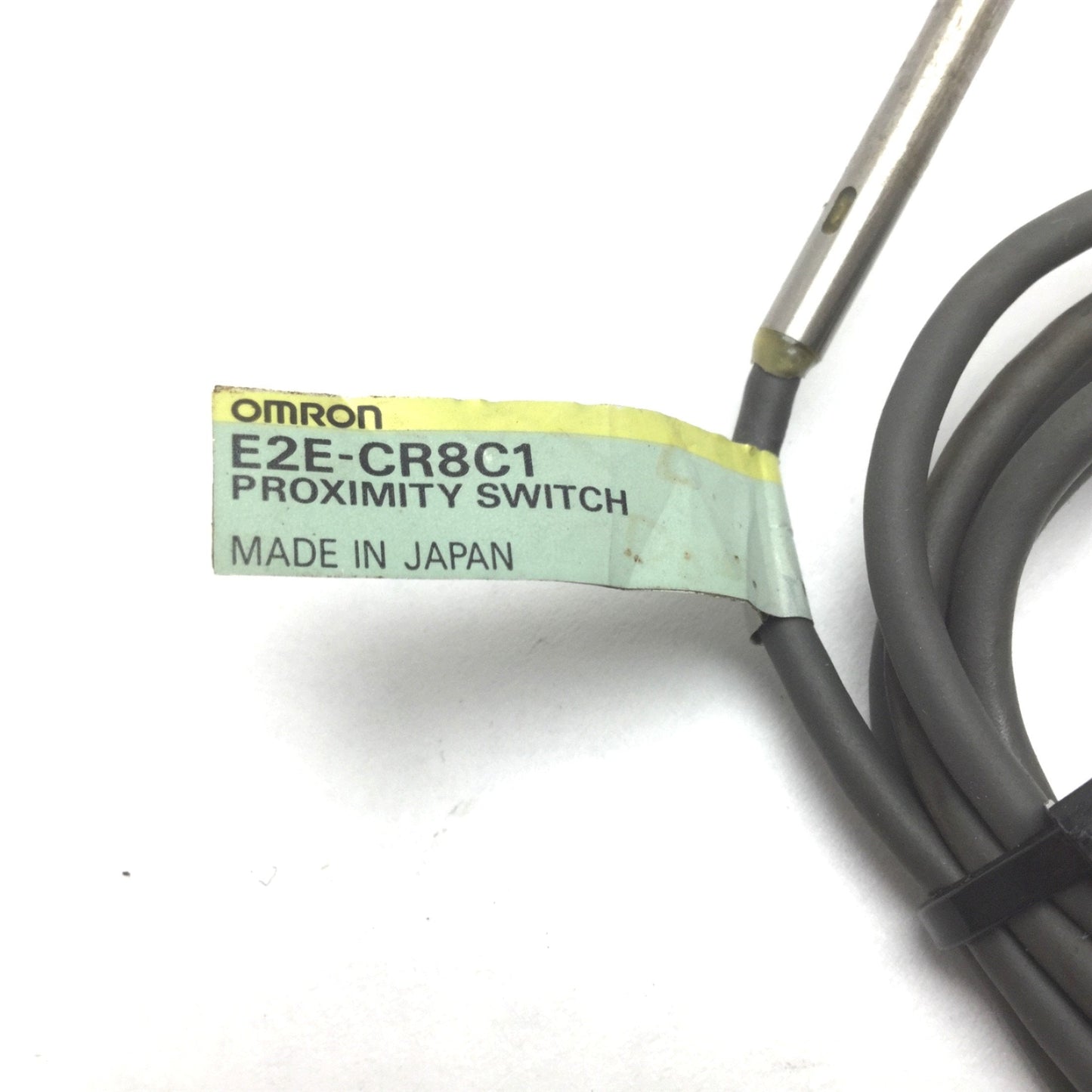 Used Omron E2E-CR8C1 Inductive Proximity Sensor, Range 0.8mm, NPN-NO, 10-30V