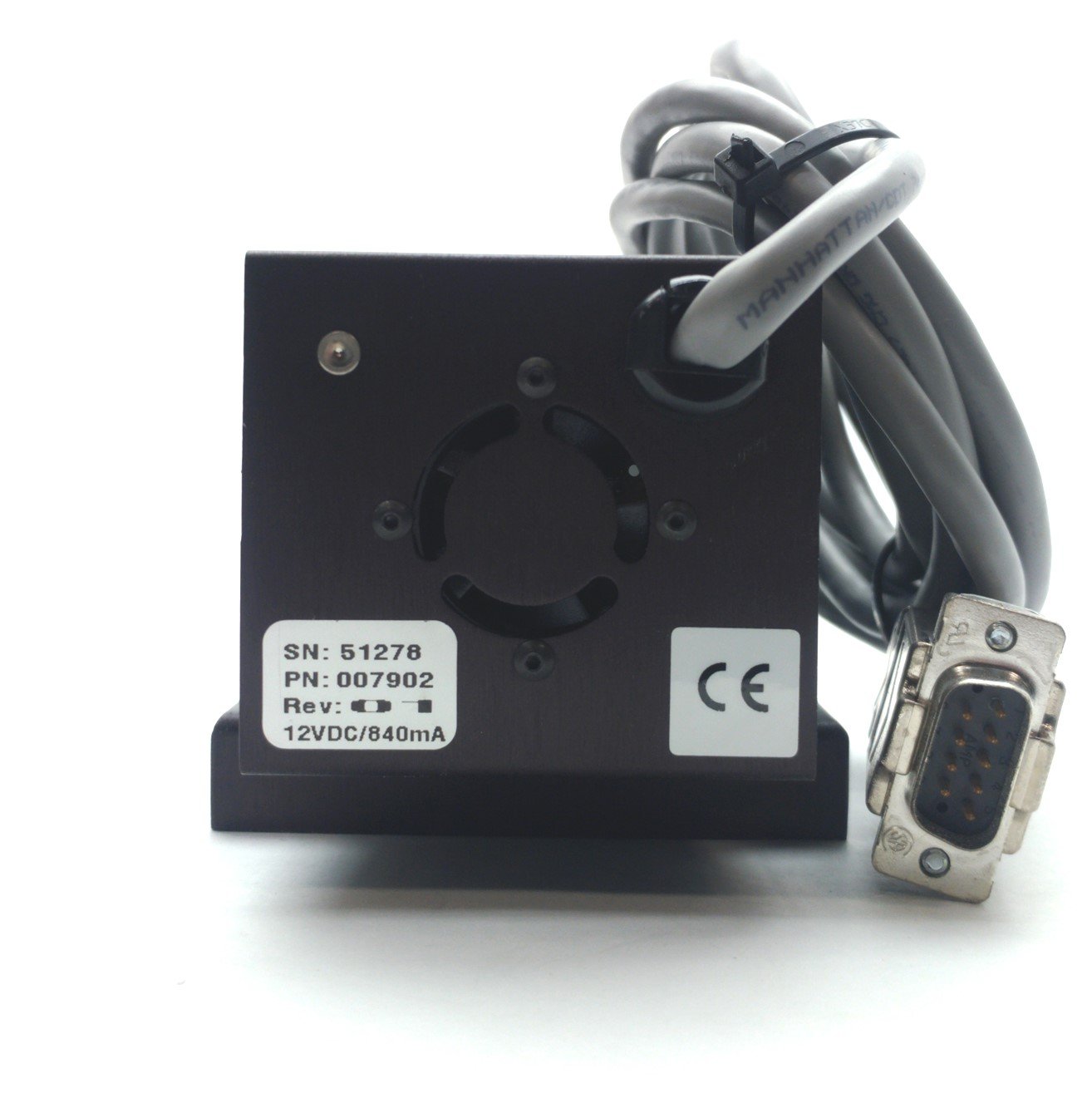 Used RVSI NER 007902 Diffuse On Axis Light Source, 50mm Ring, White LED, DB9, 12VDC