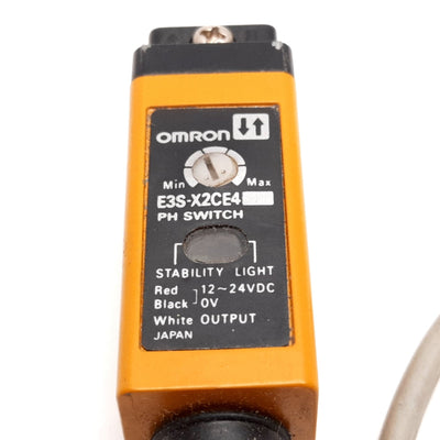 Used Omron E3S-X2CE4 Photoelectric Sensor, Supply: 12-24VDC, Output: NPN 80mA Max