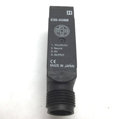 Used Omron E3S-AD68 Photoelectric Reflective Sensor, Range: 100mm, Supply: 10-30VDC