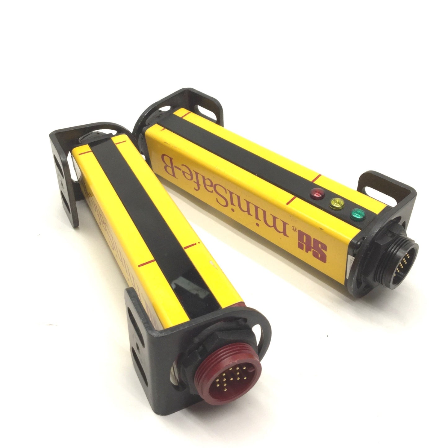 Used STI MiniSafe-B MS4304B 4" Receiver & Transmitter Light Curtains, Range: 1-30'