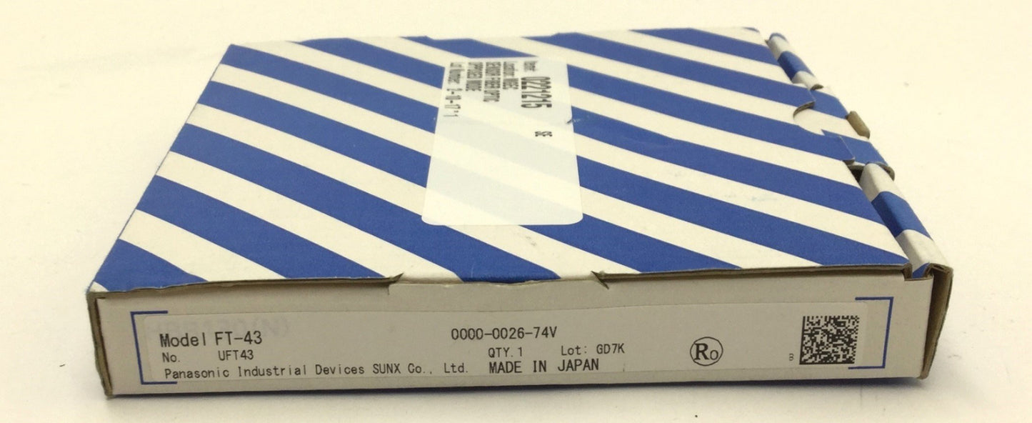 New Panasonic Sunx FT-43 Sensor Fiber Optic Set, Thru-Beam Type