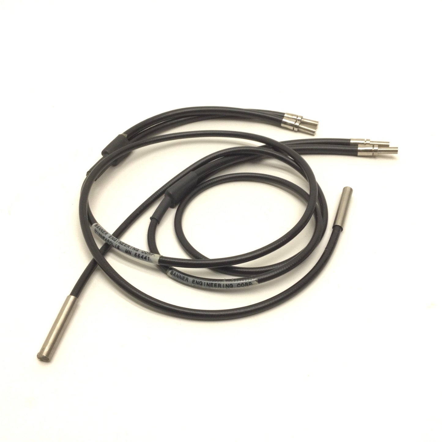 Used Lot of 2 Banner BA1.53PMTA Bifurcated Fiber Optic Cable, Bundle: 2.29mm