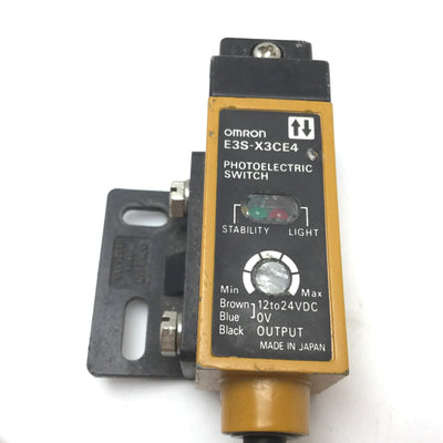 Used Omron E3S-X3CE4 Photoelectric Sensor, Supply: 12-24VDC, Output: 80mA Max NPN