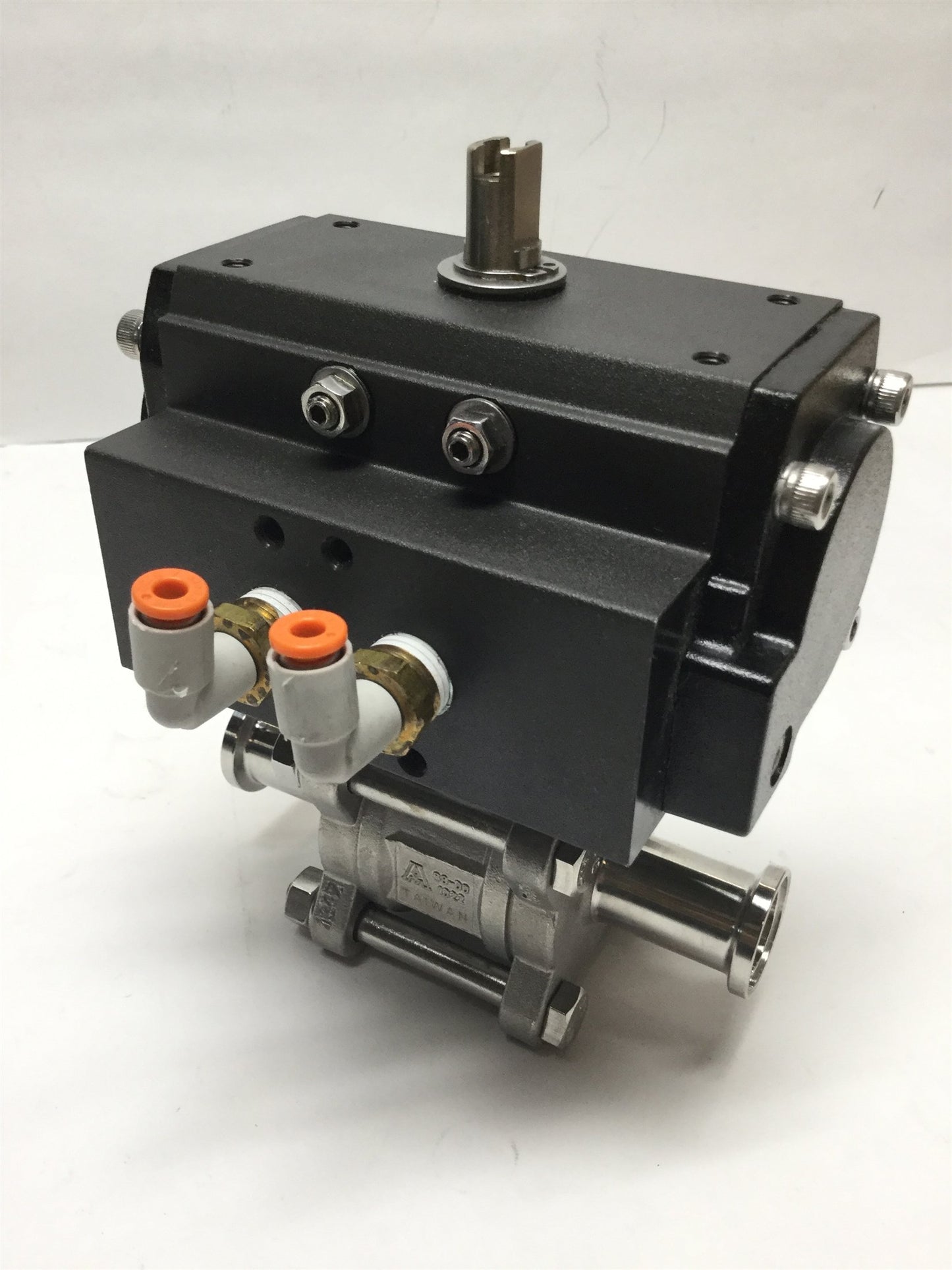 Used Dixon Bradford RP-BA-012-DA Double Acting Actuator w/ 3/4" Sanitary Ball Valve