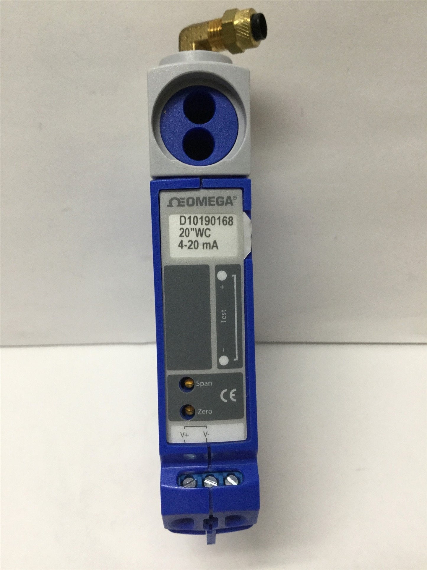 Used Omega PX665-20DI Differential Pressure Transmitter 12-36VDC, 20"WC Range, 4-20mA