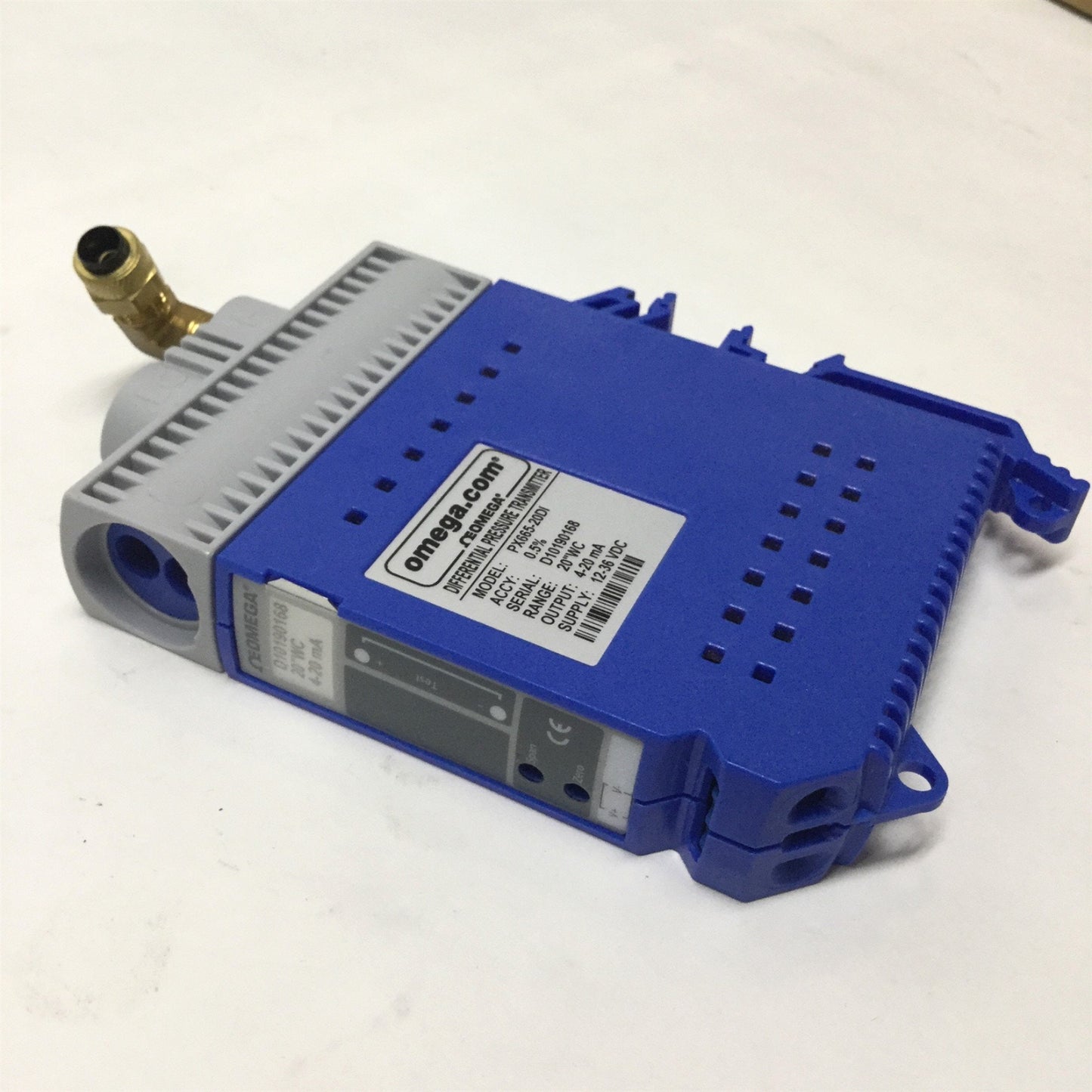 Used Omega PX665-20DI Differential Pressure Transmitter 12-36VDC, 20"WC Range, 4-20mA