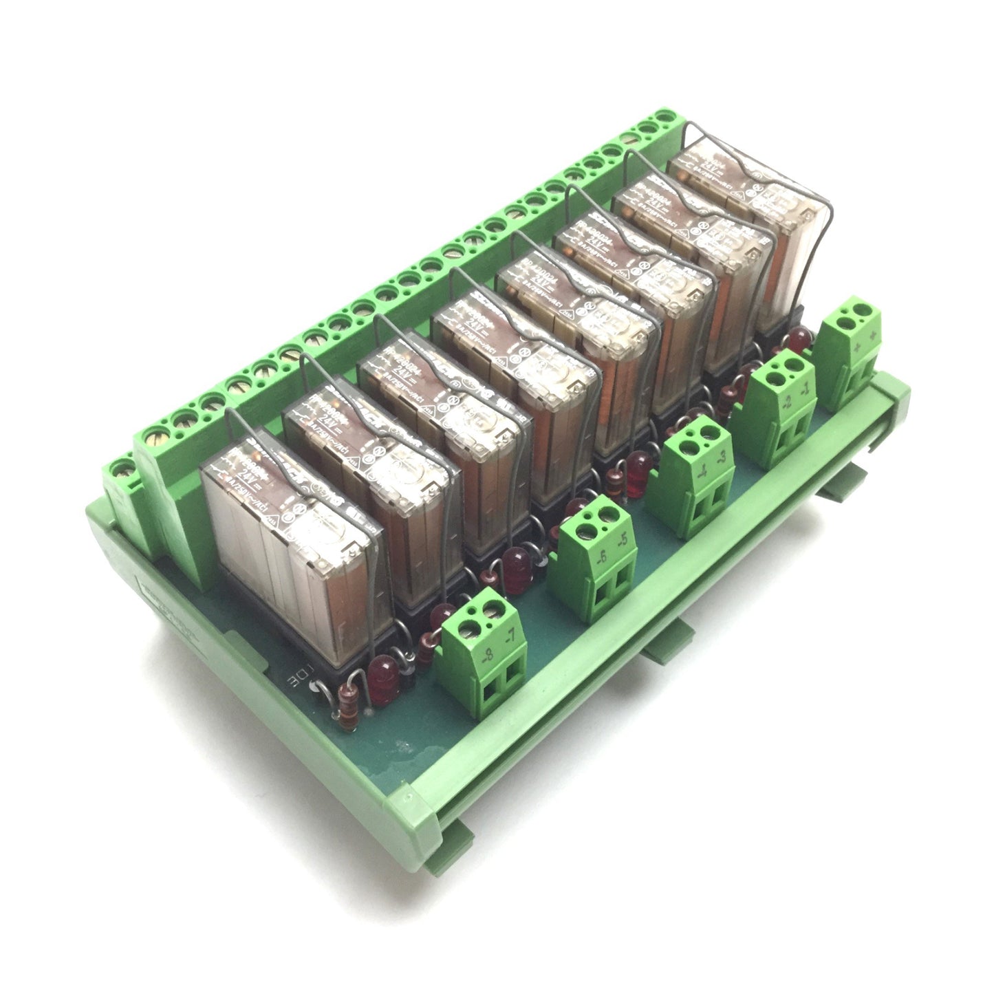 Used Lot of 8 Schrack RP420024 Relay, 2-Pole/Relay, Coil 24VDC, Contact 8A 250VAC