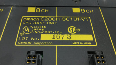 Used Omron C200H-BC101-V1 SYSMAC CPU Base Unit, Slots-10