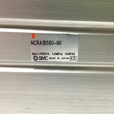 Used SMC NCRA1BS80-90 Pneumatic Rack & Pinion Rotary Actuator 90-Degree, 80mm Bore