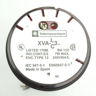 Used Telemecanique XVA-LC3 RED Stack Tower Light Indicator Signal 240V 7W Max H: 7.5"