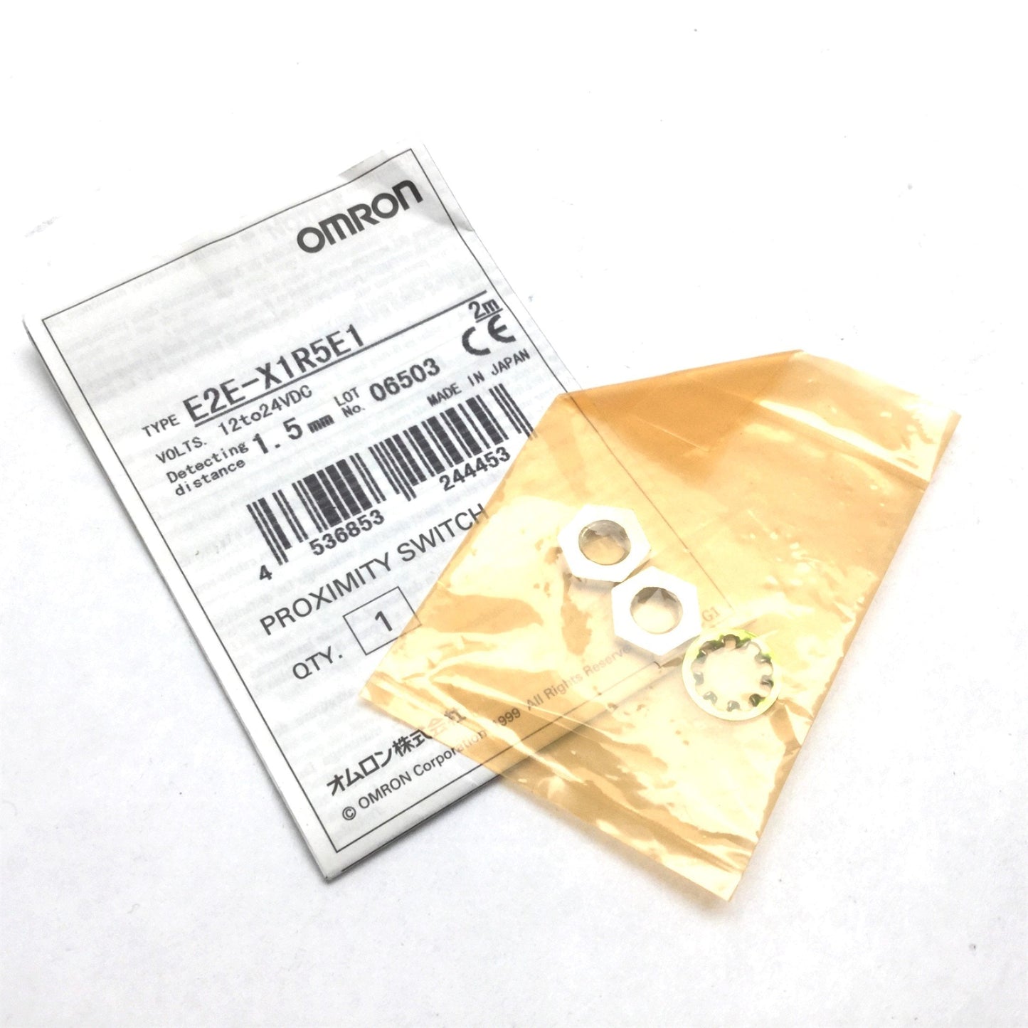 New Other Omron E2E-X1R5E1 Proximity Sensor, Range: 1.5mm, Barrel: M8, 12-24VDC, NPN