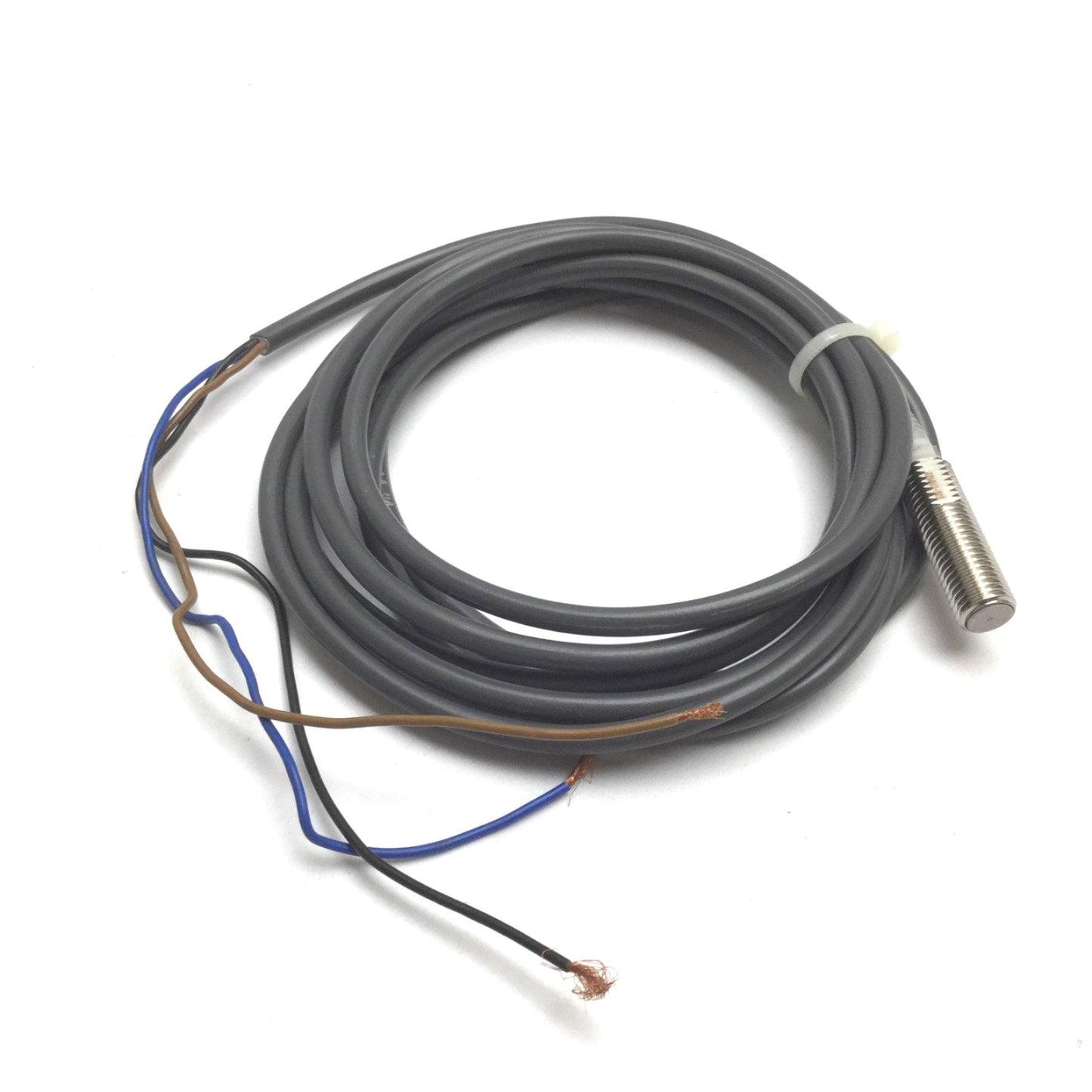 Used Omron E2E-X1R5E2 Proximity Sensor, Range: 1.5mm, Barrel: M8, 12-24VDC, NPN