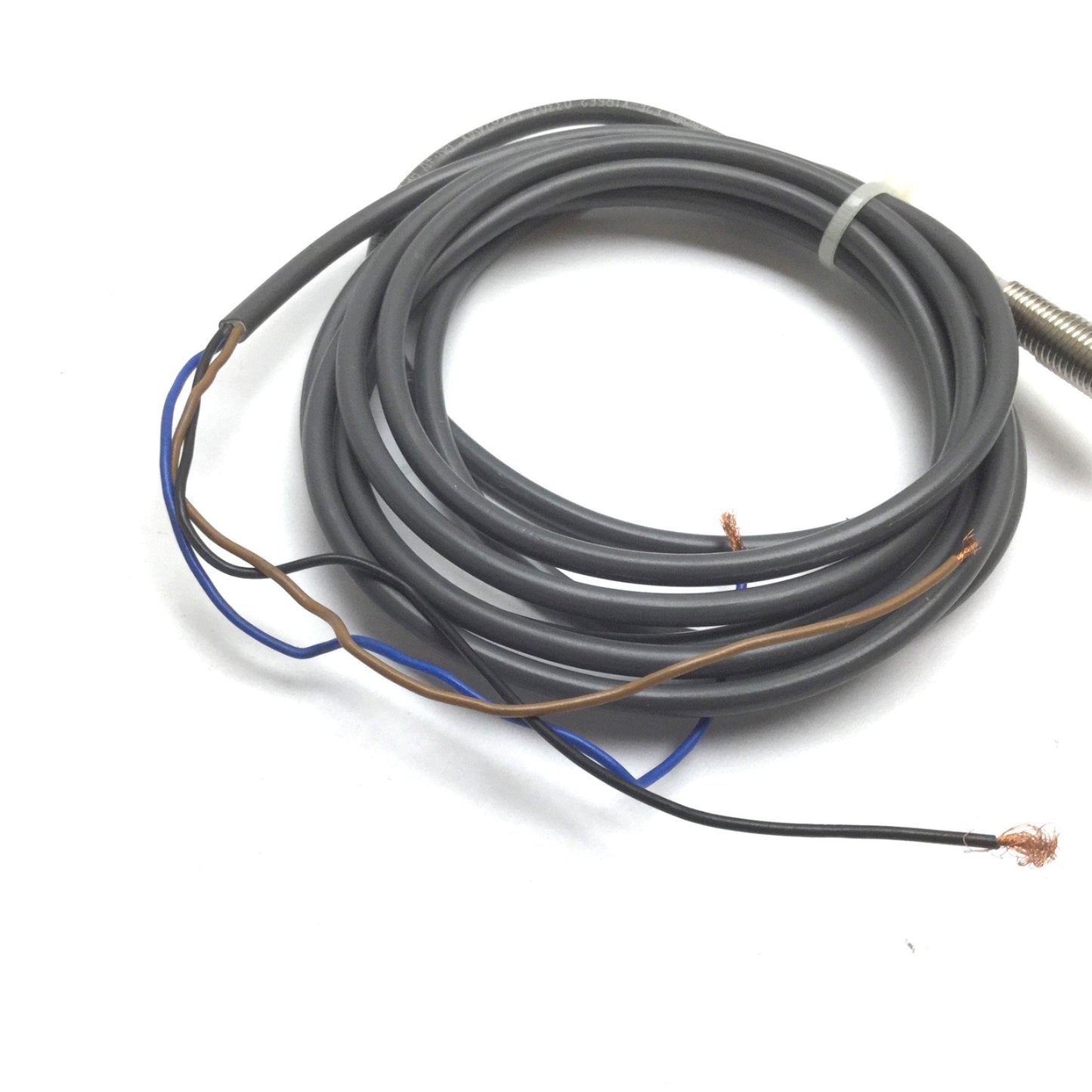 Used Omron E2E-X1R5E2 Proximity Sensor, Range: 1.5mm, Barrel: M8, 12-24VDC, NPN