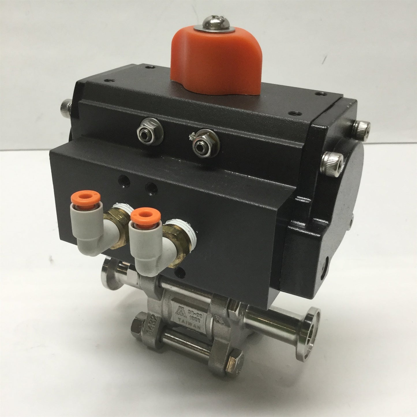 Used Dixon Bradford RP-BA-012-DA Double Acting Actuator w/ 1/2" Sanitary Ball Valve