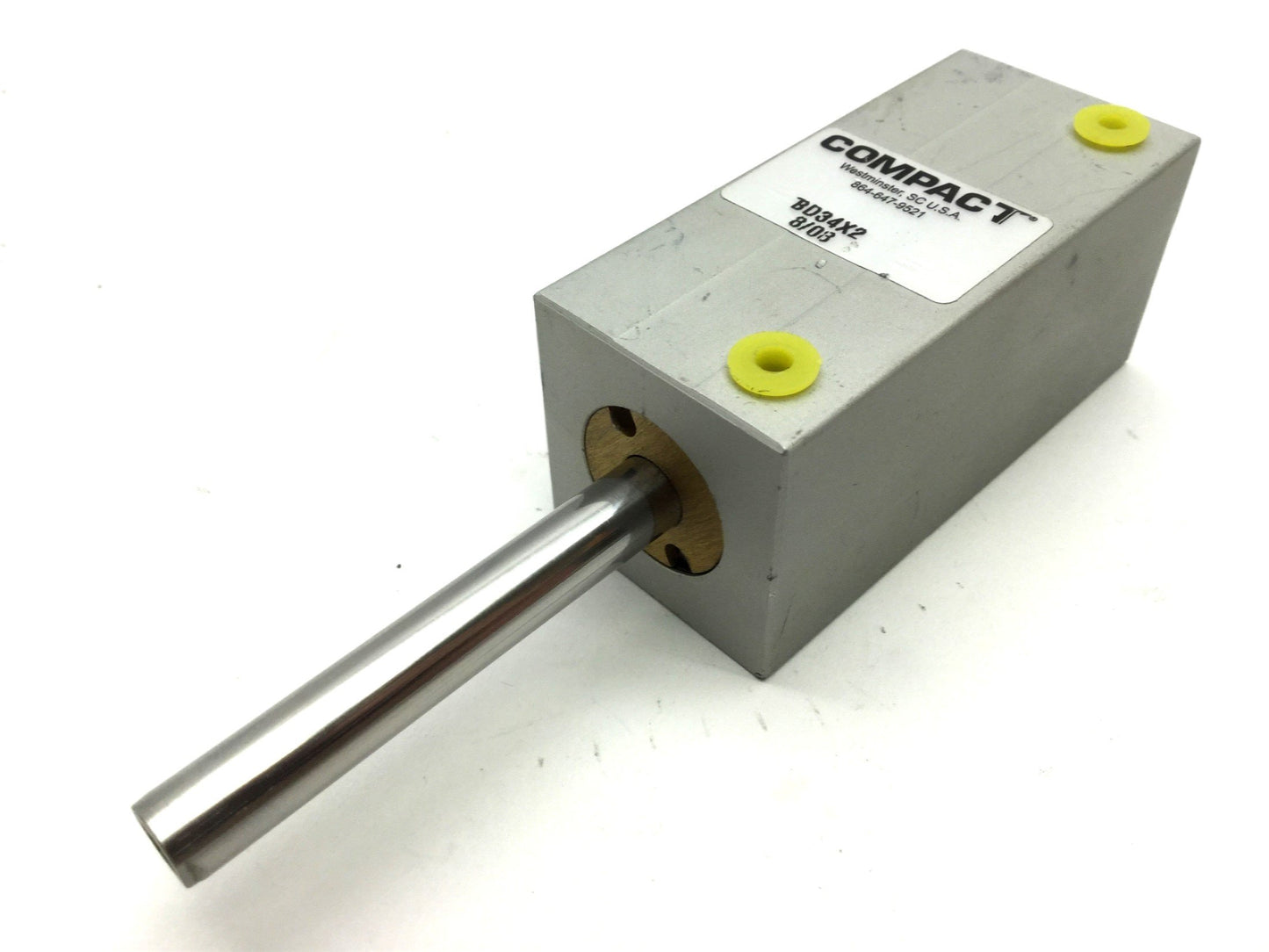 Used Compact BD34X2 Pneumatic Double Cylinder Bore 0.75" Stroke 2" 10-32 UNF