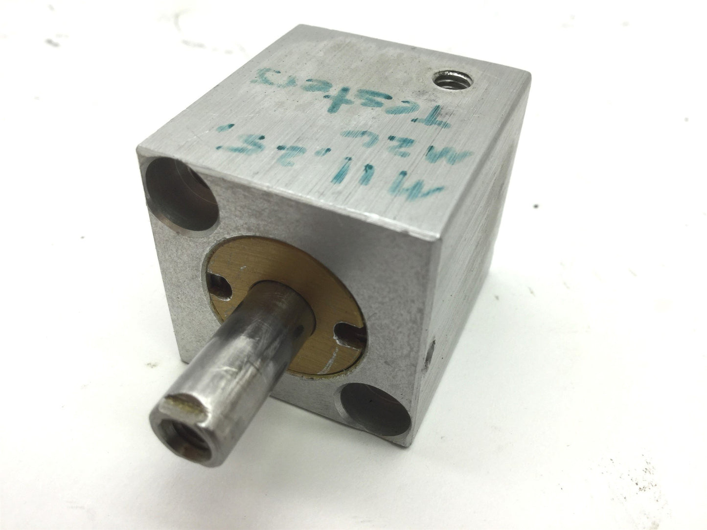 Used Compact SD34X58 Pneumatic Double End Cylinder, 10-32UNF Bore 0.75" Travel 0.625"