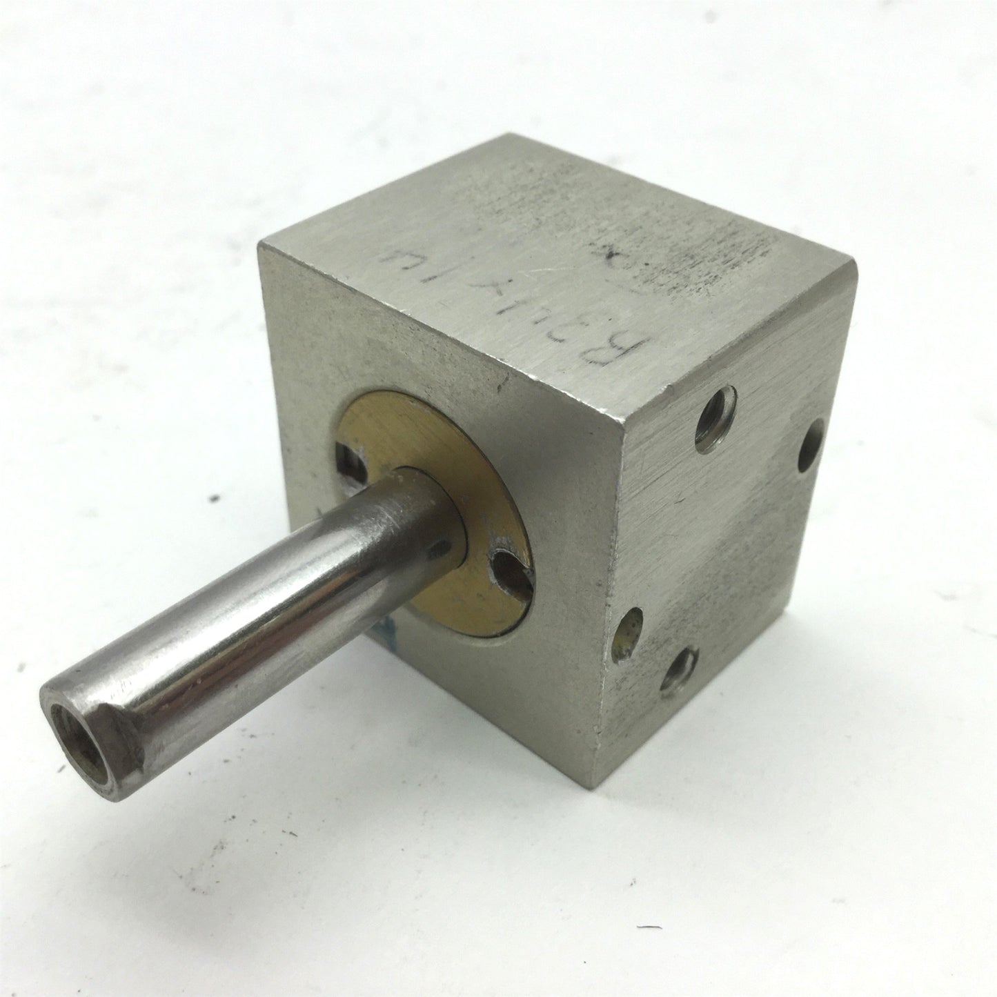 Used Compact S34X14-EX1 Pneumatic Double Rod Cylinder Bore 3/4" 10-32UNF Travel 1/4"