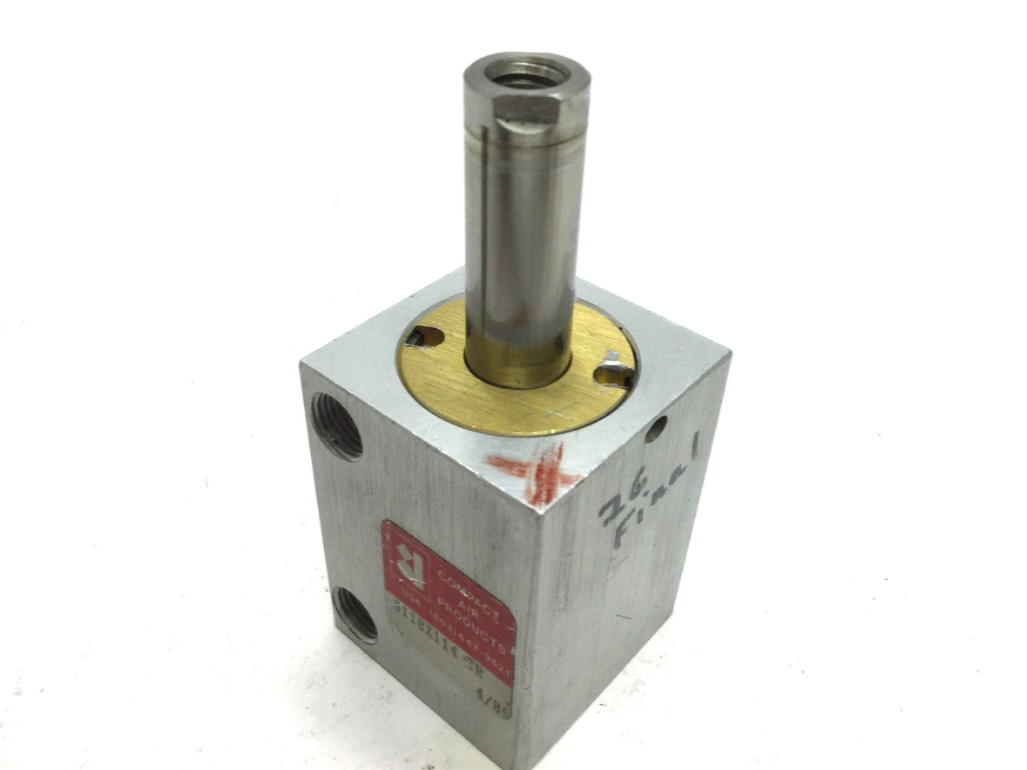 Used Compact S118X114-TR Pneumatic Cylinder Travel 1.25" Bore 1-1/8" Threads Rear