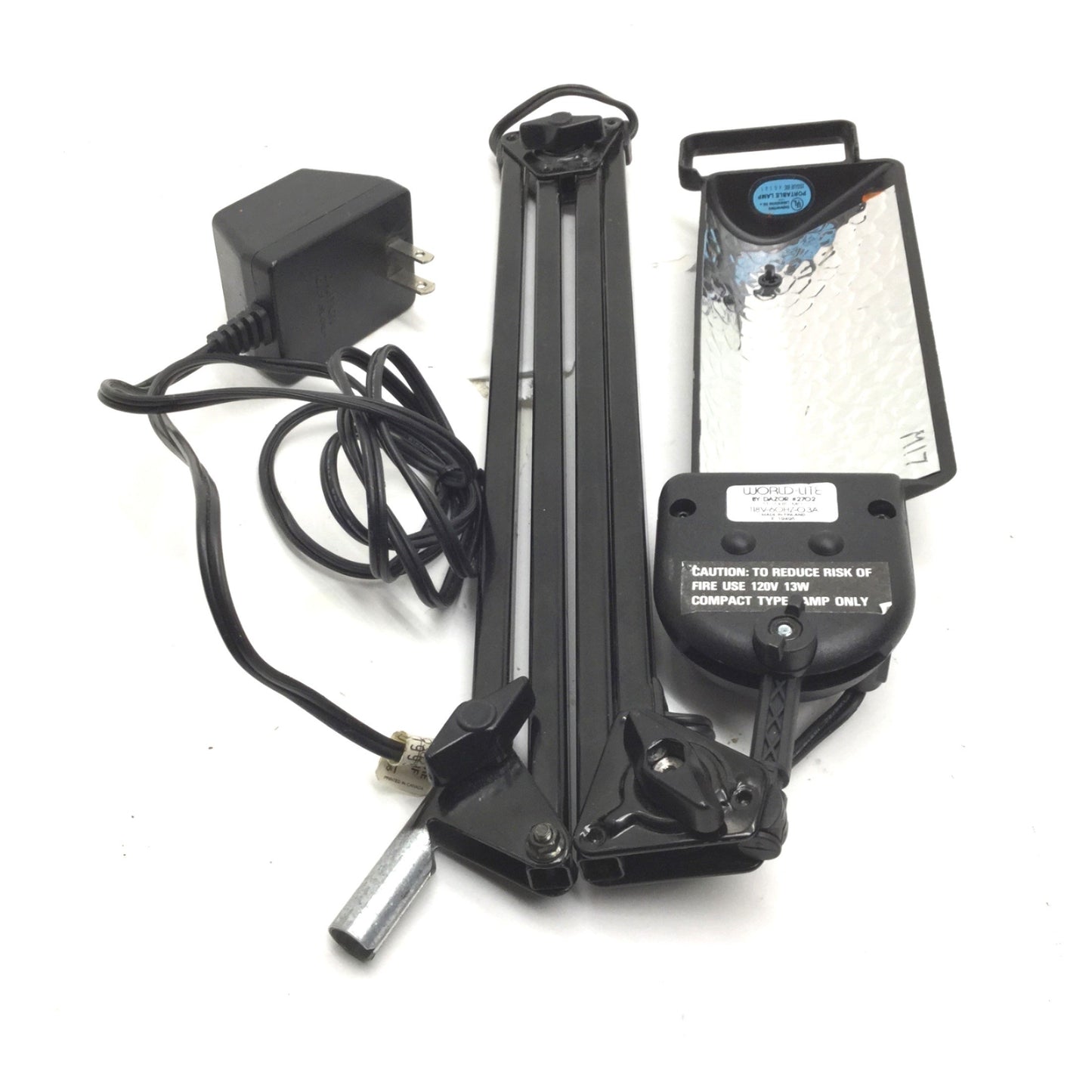 Used Dazor 118V-60HZ-0.3A World-Lite w/Flexible Arm, 118V, 60Hz, Missing Bulb