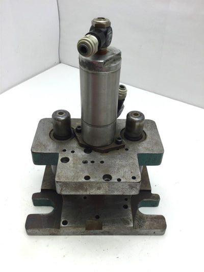 Used Ball Bearing Die Press Throat 2.8" - 3.67" Overall 8"x11"x5" Bimba Cylinder