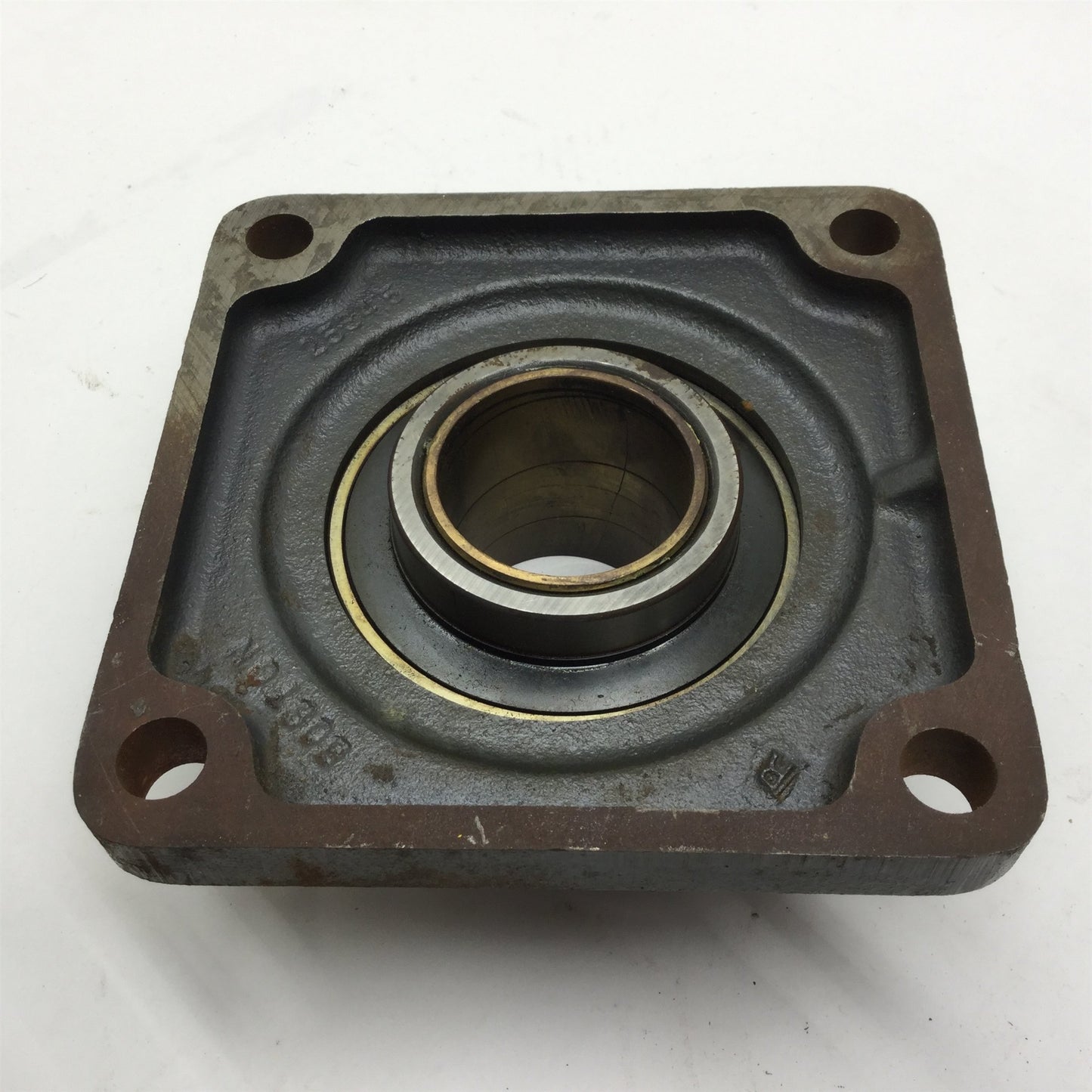 Used Boston 12F Flange Ball Bearing, ID Size: 2-1/4", Size: 7" x 7" Four Bolt Pattern