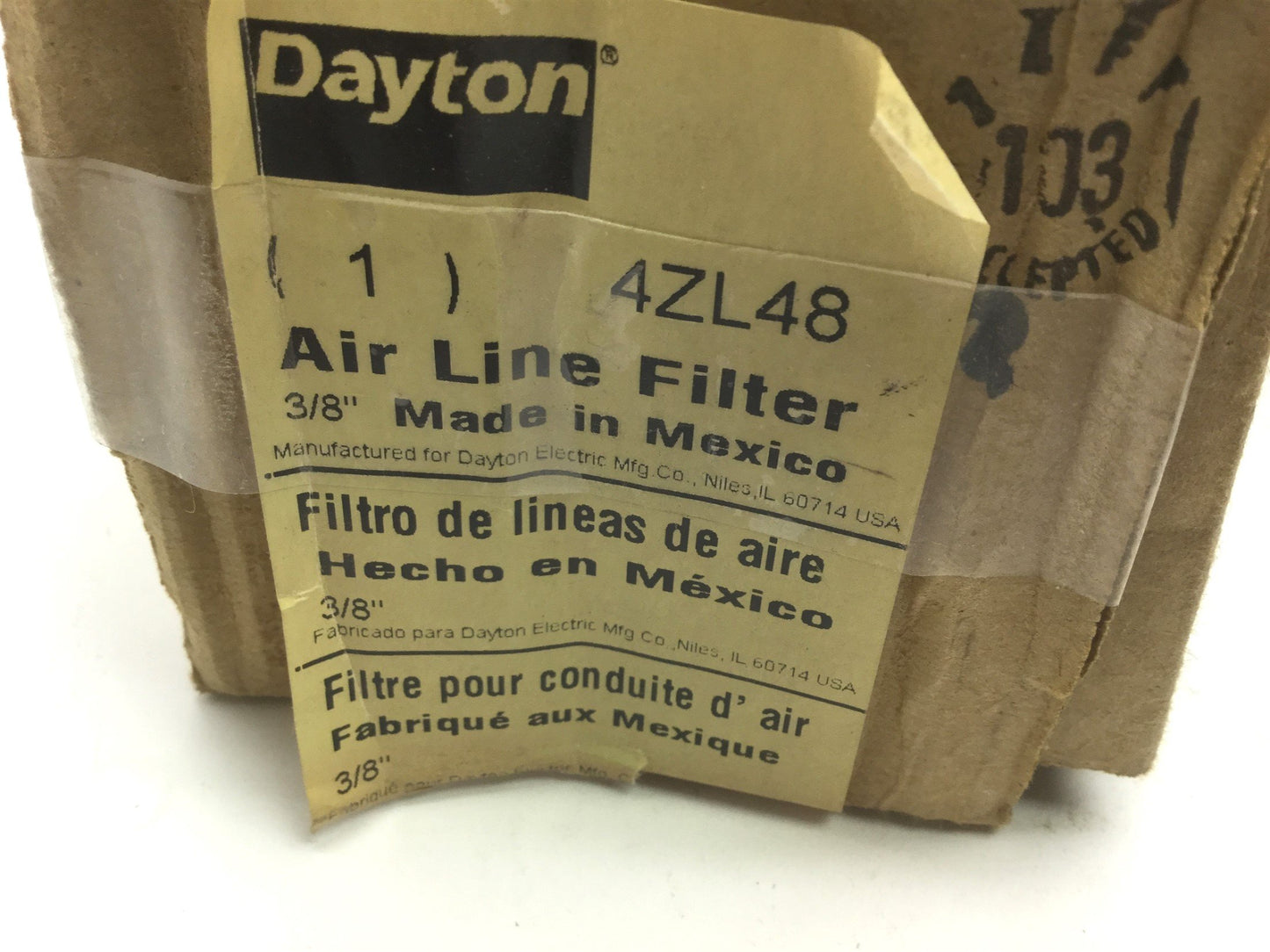New Dayton 4ZL48 Pneumatic Air Line Filter, 150PSI, 114cfm, 3/8" NPT