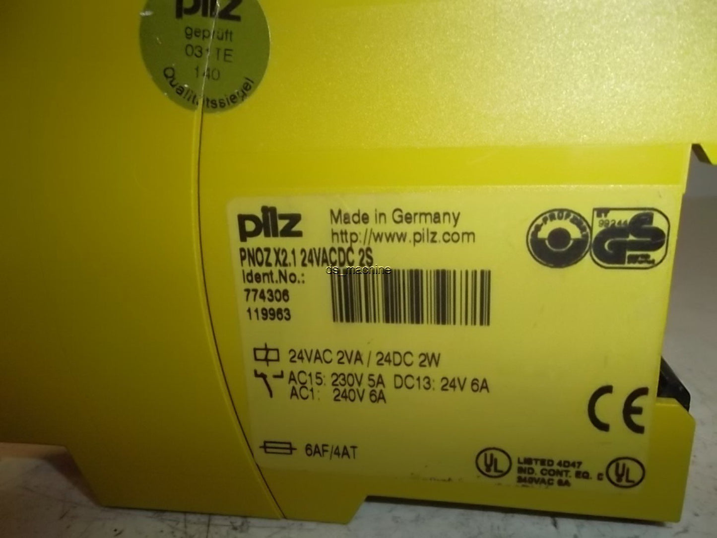 Used Pilz PNOZ X2.1 774306 Safety Relay 24VAC/DC 2xNO Contacts