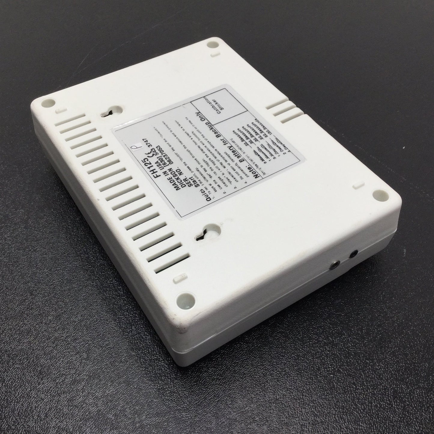 Used Dickson FH125 Temperature & Humidity Data Logger, With Power Cable, 120VAC