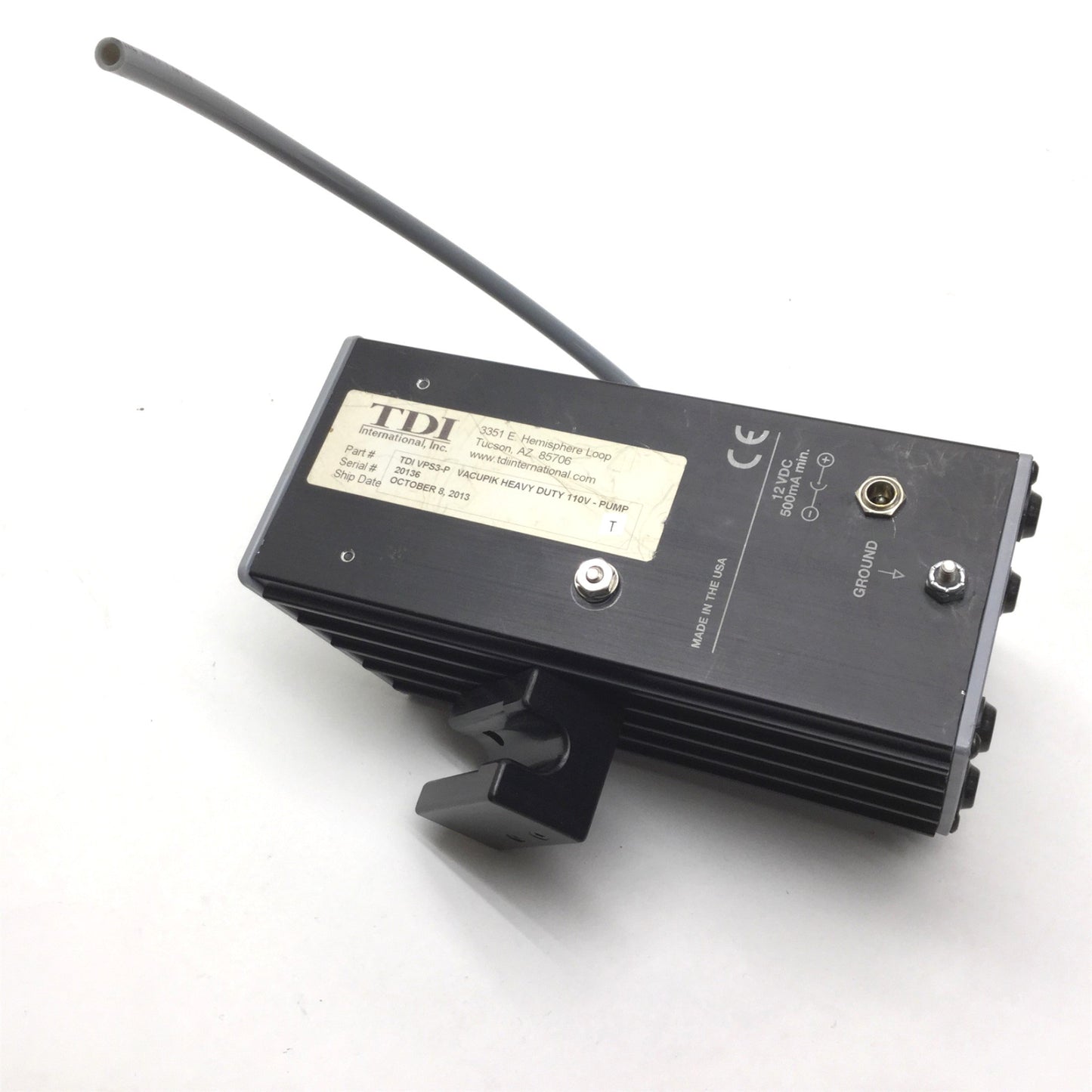 Used TDI VPS3-P Vacupik Heavy Duty Pump, Voltage: 110VAC, 50/60Hz, 8W, w/Power Supply