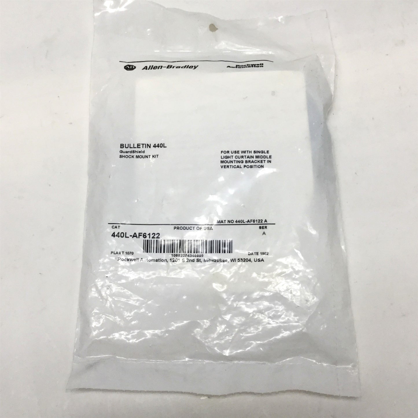 New Allen Bradley 440L-AF6122 GuardShield Light Curtain Shock Mounting Bracket Kit