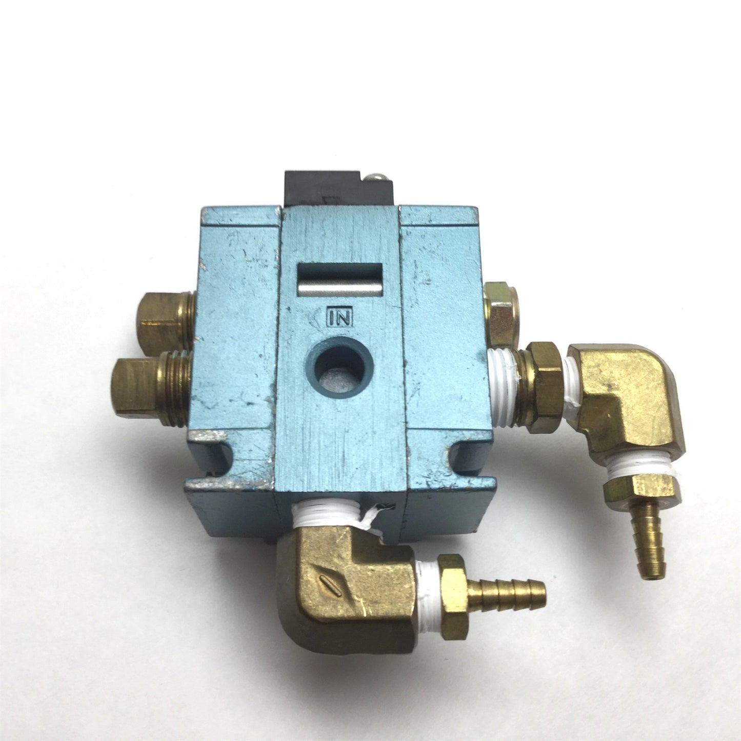 Used MAC 45A-LAC-DDAJ-1KD Solenoid Valve with Manifold Block, Missing Screws & Gasket