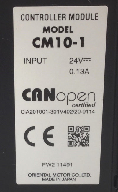 Used Oriental Motor CM10 Controller Module For ARD-K Stepper Motor Driver 24VDC, .13A