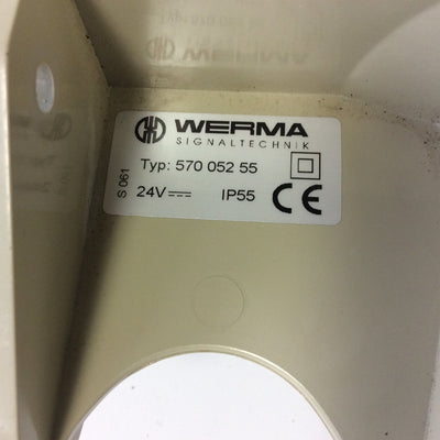 Used Werma 570 052 55 Electro-Mechanical Signal Horn Alarm WM Continuous Tone, 24VDC
