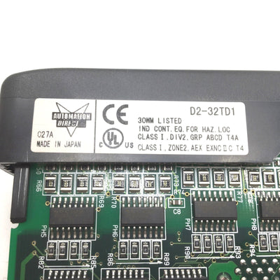 Used Automation Direct D2-32TD1 Output Module PLC Board, 32 Channel,12-24VDC