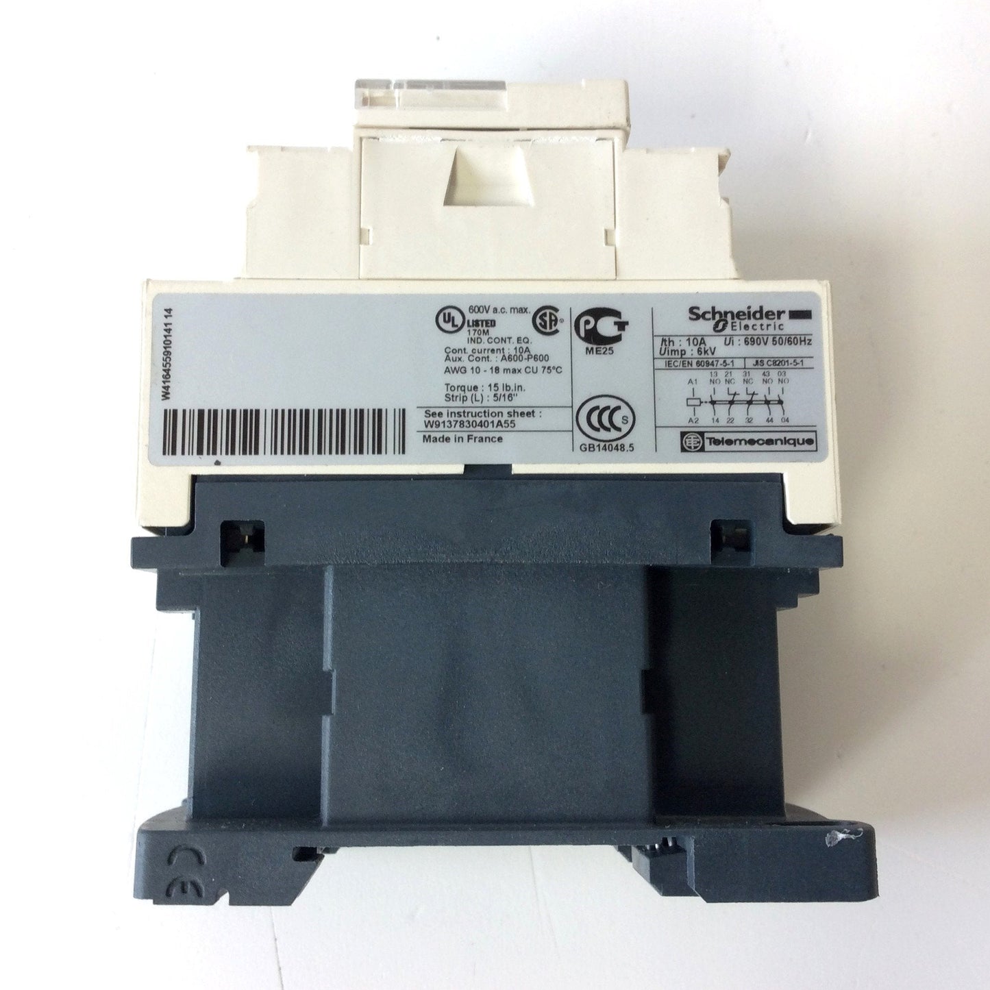 New – Open box Schneider Electric CAD32 Control Relay Contactor 120VAC Coil 50/60Hz 10A 3NO 2NC