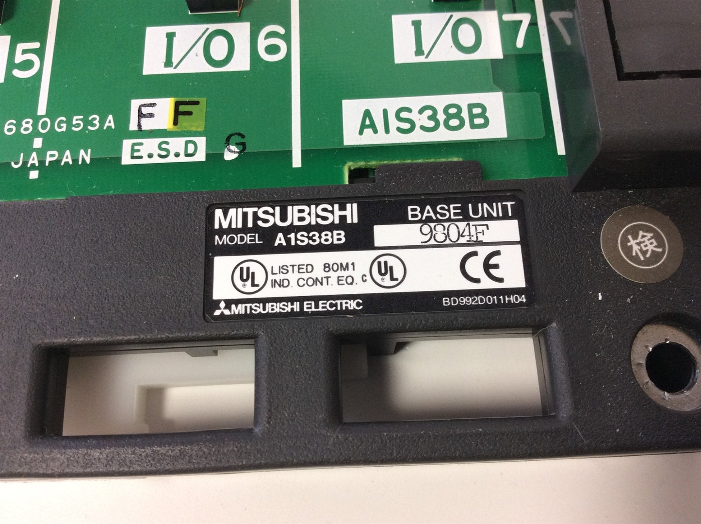 Used Mitsubishi Electric A1S38B PLC Rack Base Unit Chassis Power, CPU, 8-Slot I/O